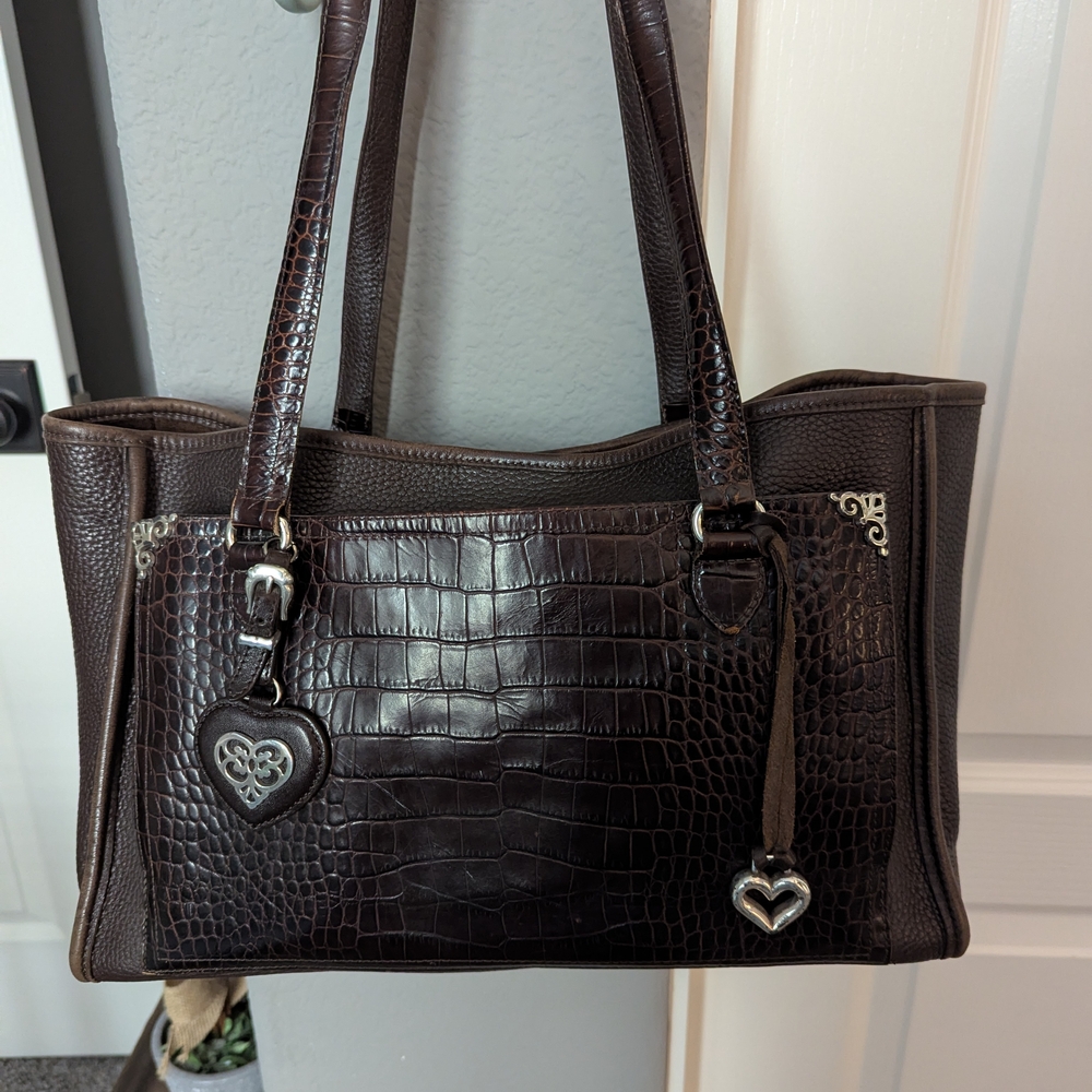 Brighton Brown Crocodile-Embossed Women's Bag